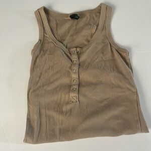 Tan Button Tank Top